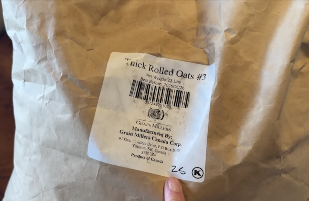 A 25 pound bag of rolled outs from the Great Depression pantry haul.