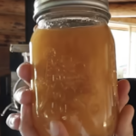 A jar of vanilla peach jam.